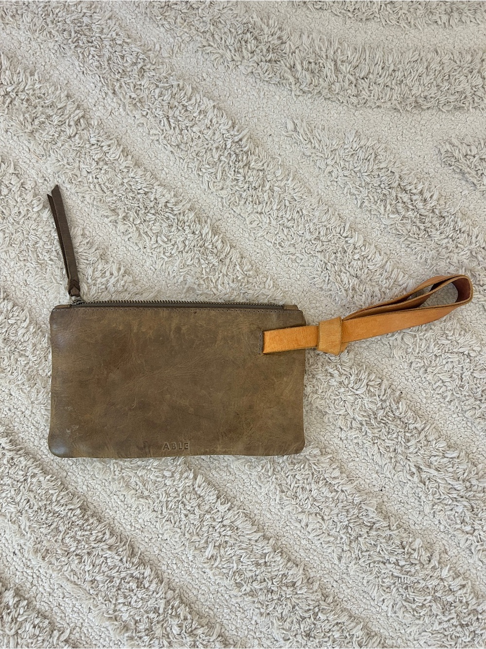 Able Gray Leather Wristlet - Picture 2 of 5